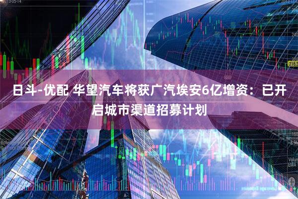 日斗-优配 华望汽车将获广汽埃安6亿增资：已开启城市渠道招募计划